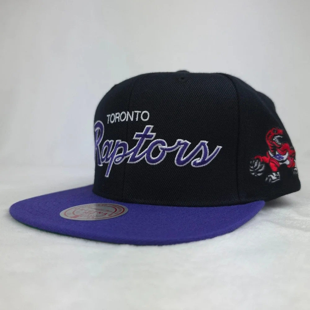Toronto Raptors‎ Mitchell & Ness NBA Snapback Hat Cap Script Logo Black NWT